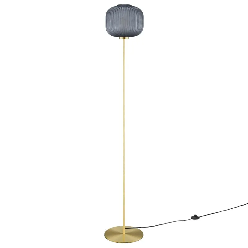 Modway Reprise Glass Sphere Glass and Steel Floor Lamp