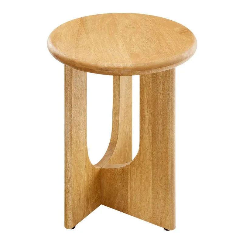 Modway Rivian Round Side Table Plain Mango Wood