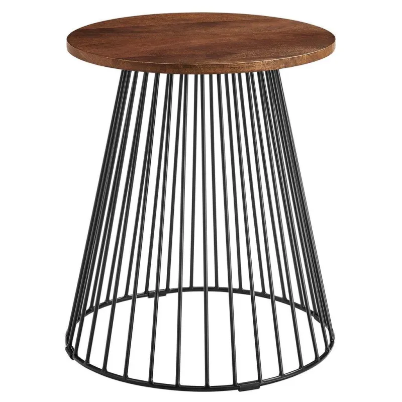 Modway Valeo Round Wood and All-metal Side Table