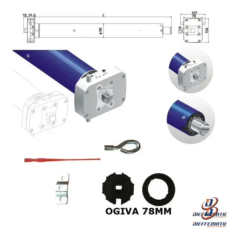 Motore Automazione Tenda Da Sole 220Kg 120Nm Manovra Emergenza Sblocco Manuale