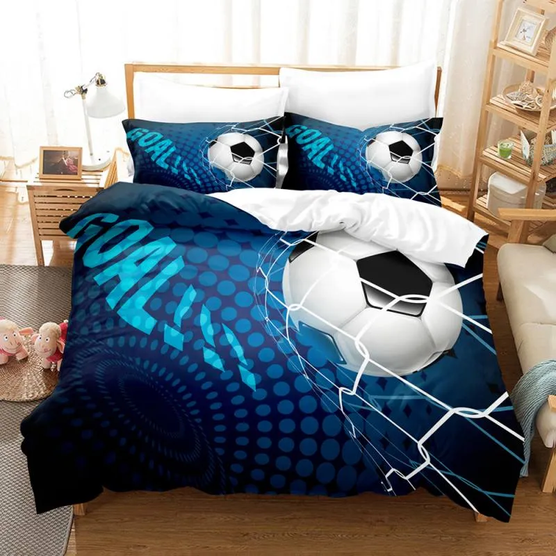 Multi-Function Housse de Couette et Deux Taies Football 3D 140 cm