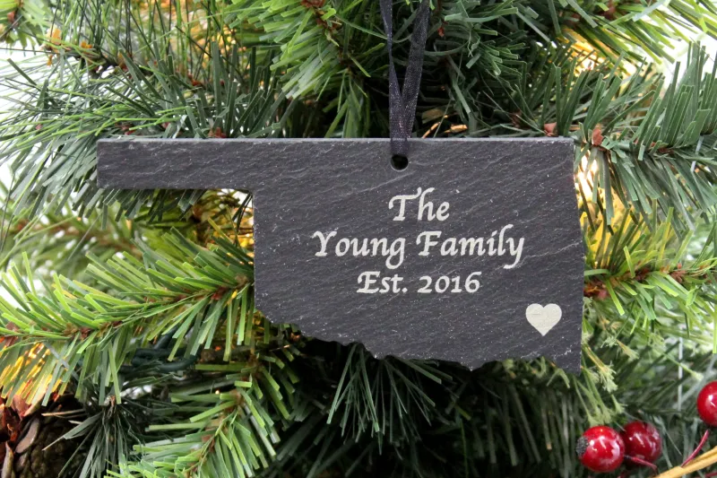Multi-Function Oklahoma Slate Christmas Ornament