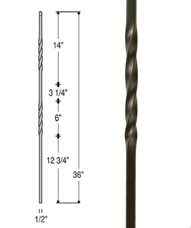 Multi-Function Twofold Twist Iron Baluster : 2651
