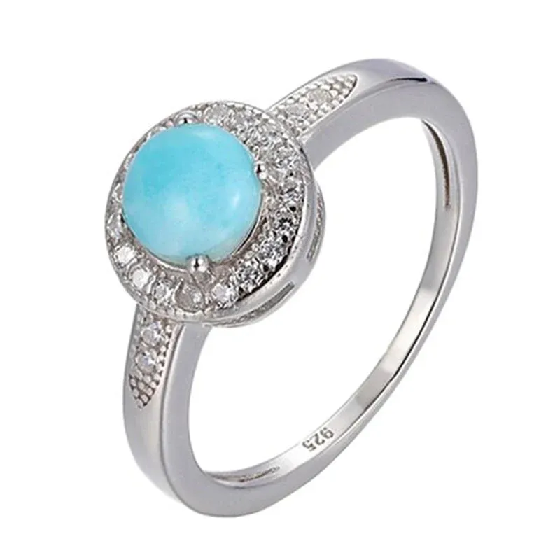 Multi-Purpose Anel com pedra larimar