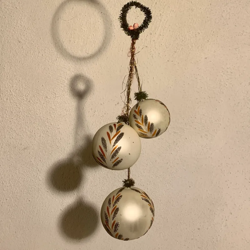 Multi-Purpose Retro Christmas ornament, glass ball decoration, from 1960s.