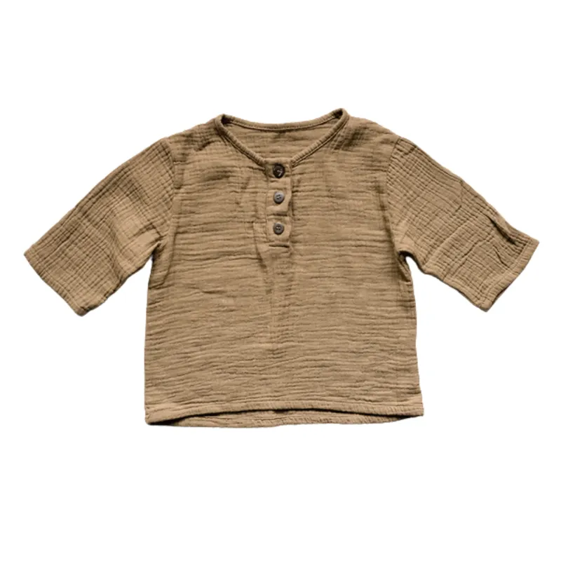 muslin henley - camel