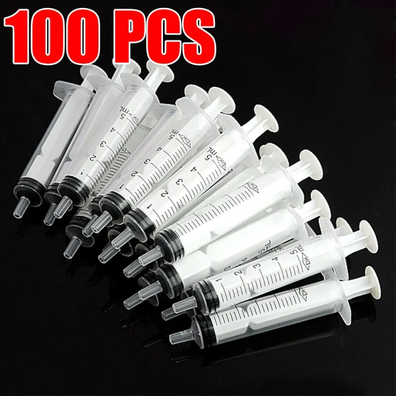 No needle! 5 10 20 50 100Pcs Long-lasting use 5ML Hydroponics Plastic Nutrient Health Measuring Nutrient Syringe Tools Sam...