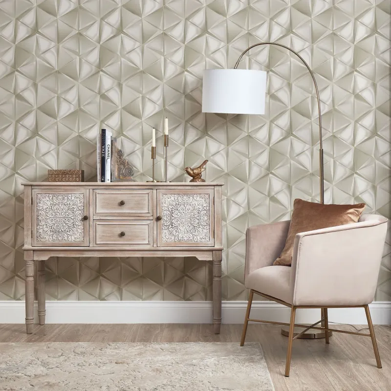 Nera Geo Wallpaper Taupe