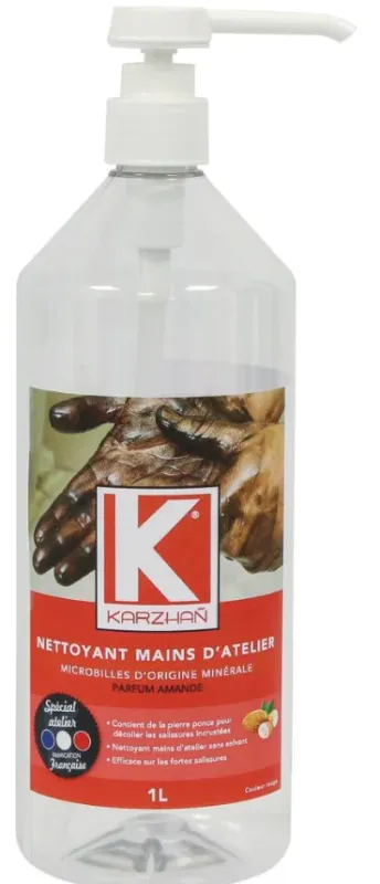 Nettoyant mains Karzhan rouge 1L avec pompe Storage Case