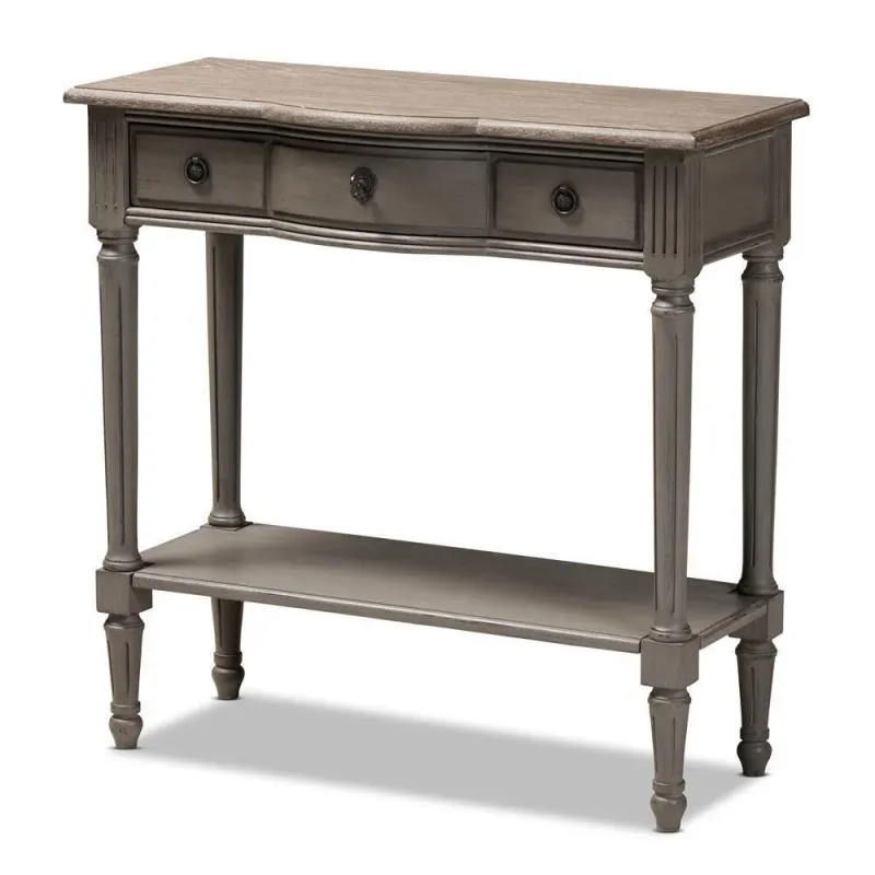 Noelle French Provincial Slate Finished 1-Drawer Wood Console Table