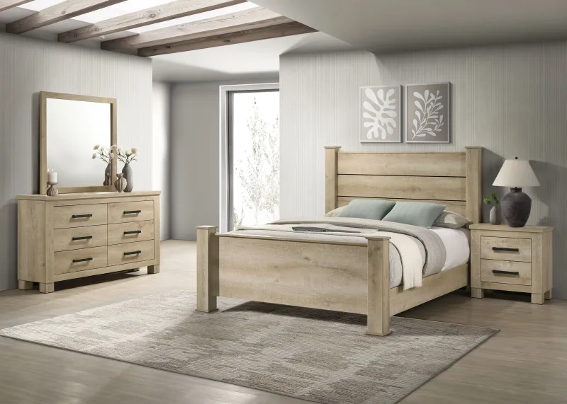 Oakglen 4-piece Queen Bedroom Adjust Weathered Oak