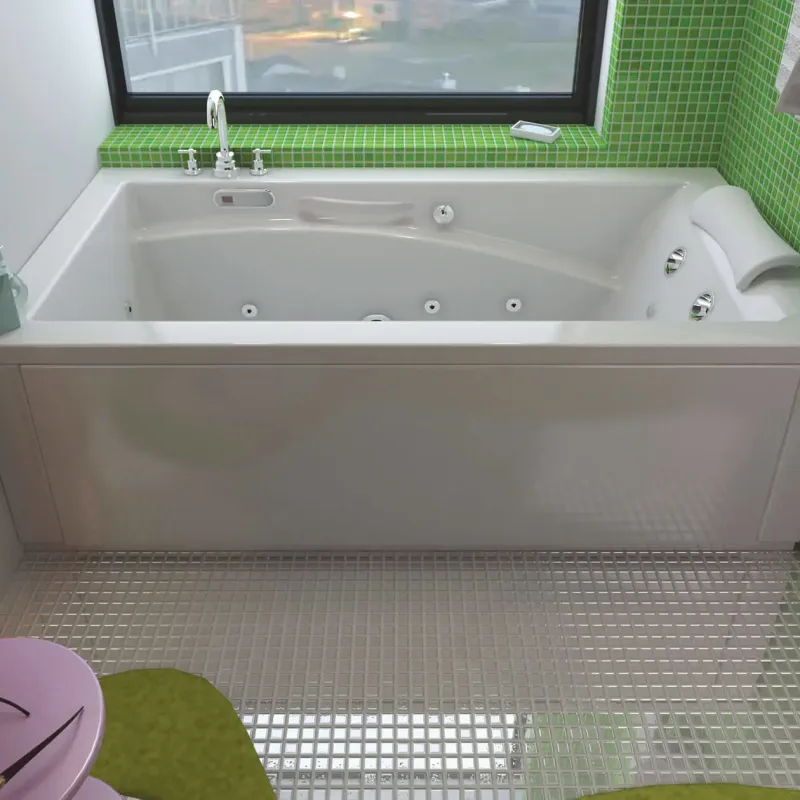 Optik 6636 Perspex Alcove End Drain Bathtub White