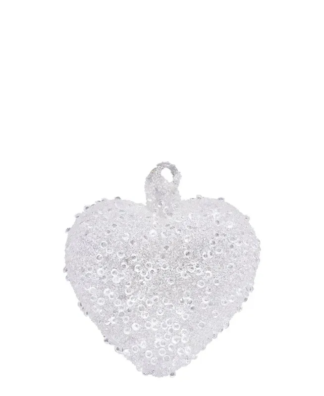 Ornament glass Heart pearl glitter large DIY Projects