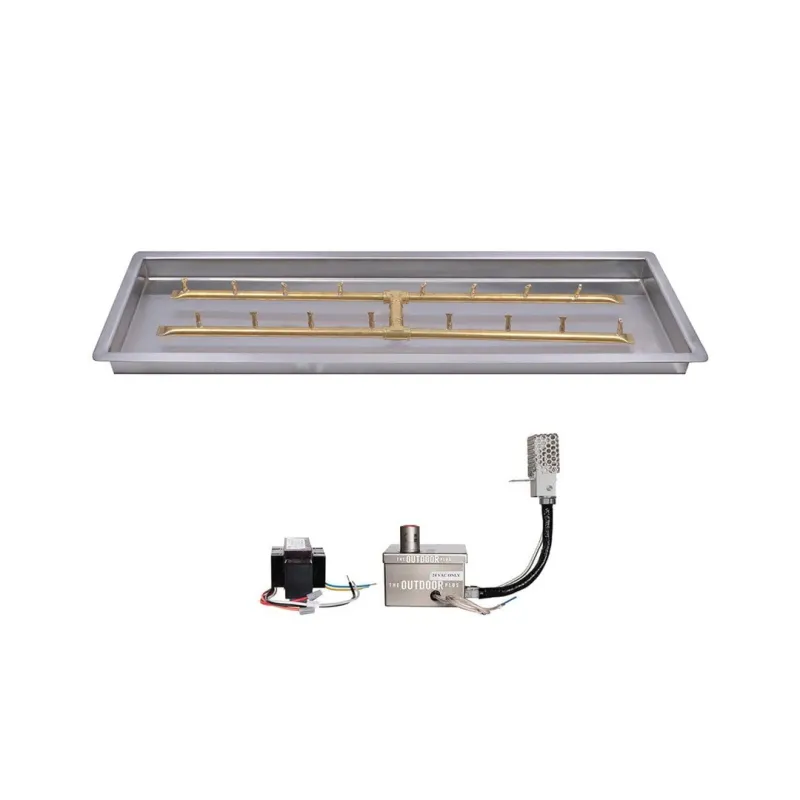 Outdoor Plus Rectangular Drop- Pan & "H" Warm alloy Bullet Burner Electronic Ignition Kit
