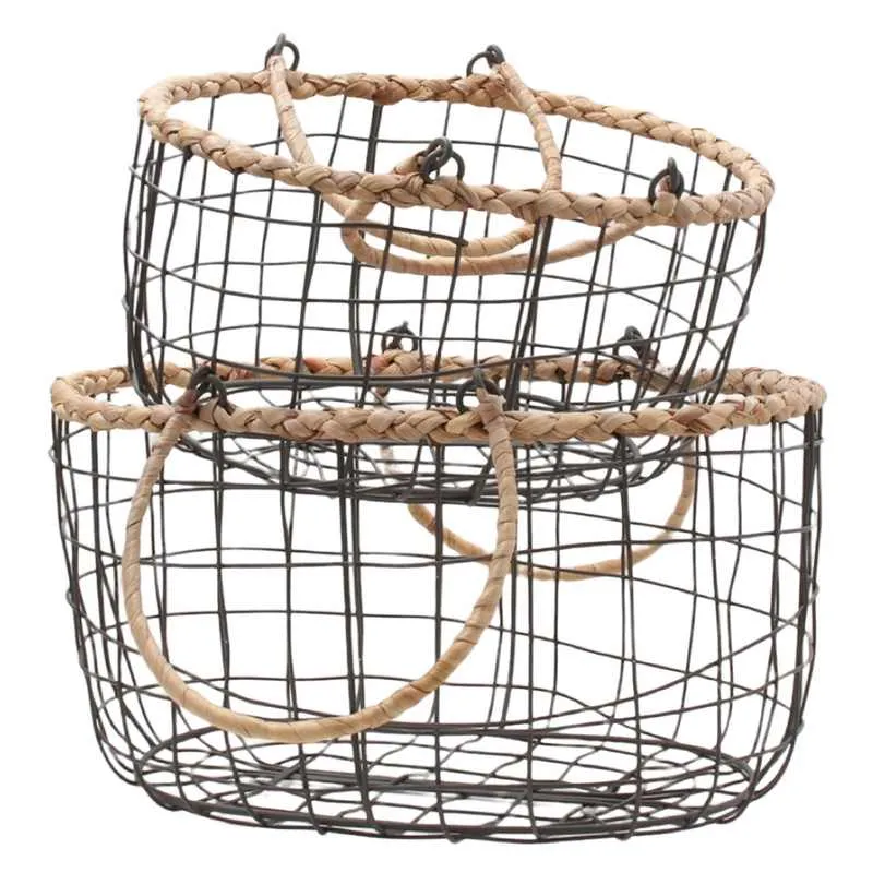 Oval Wire Basket Woven Trim Electricians
