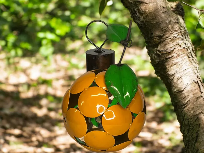 Oversize Metal Tangerine Ball ornament