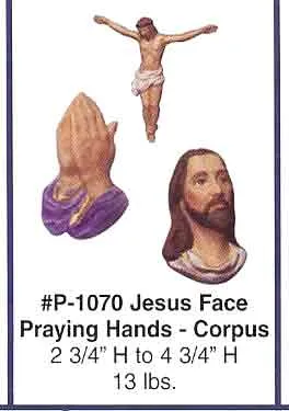 P1070 Jesus Face - Praying Hands - Corpus Earthenware Molds