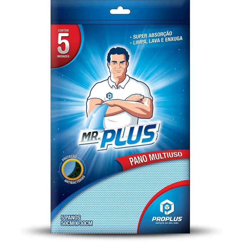 PANO MULTIUSO MR PLUS AZUL C/5 50X30cm