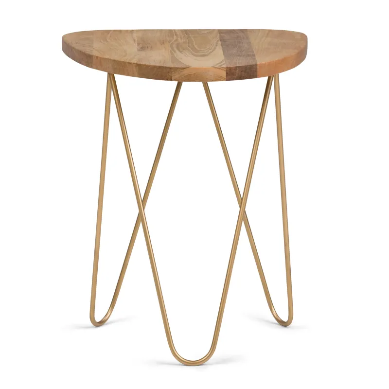 Patrice - Handcrafted Metallic And Wood Accent Table