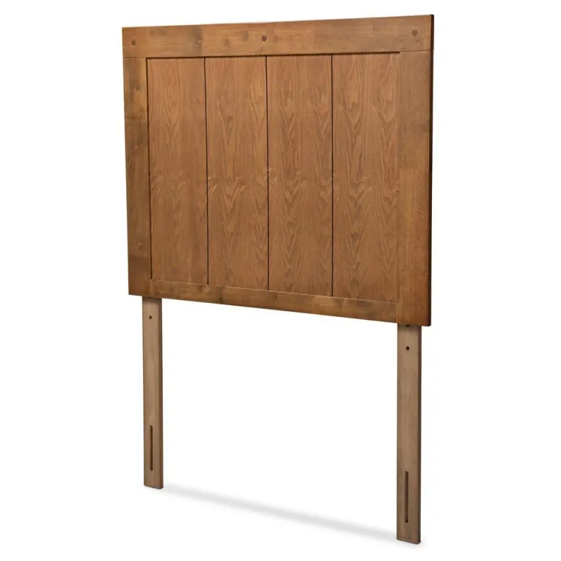 Patwin Up-to-date and Contemporary Transitional Ash Walnut Finished Wood Twin Size Headboard