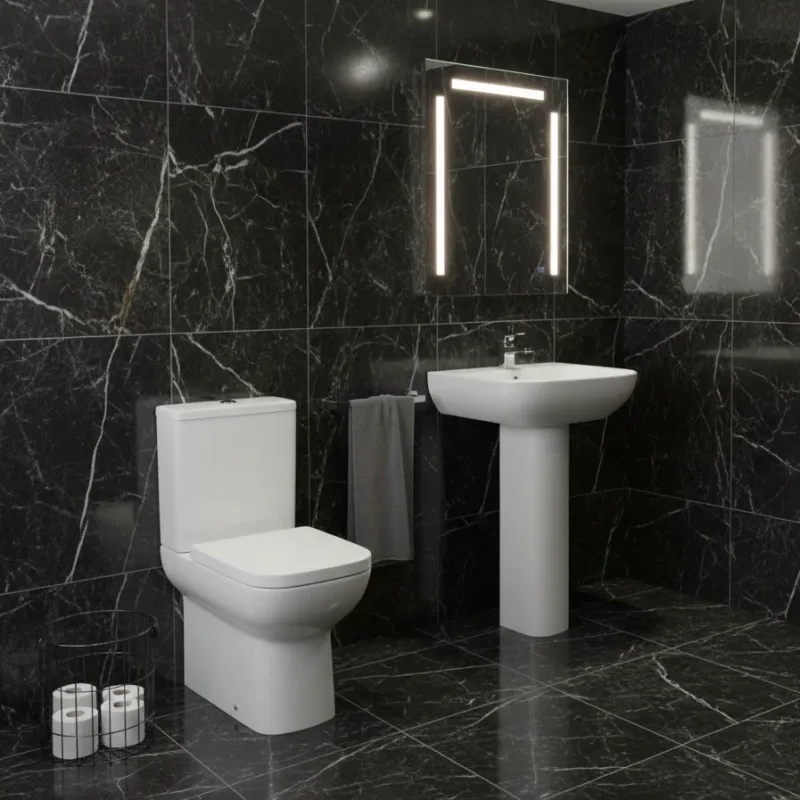 Perfect Standard i.Life 40cm Cloakroom Basin & Full Pedestal