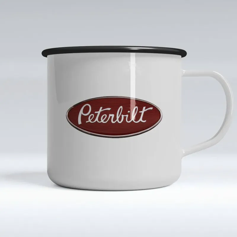 Peterbilt Enamel Mug Brushed Nickel