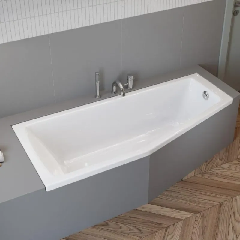 Pianura Baignoire gain de arrange Gina 170 x 75 cm, coin gauche, Blanc Easy Installation