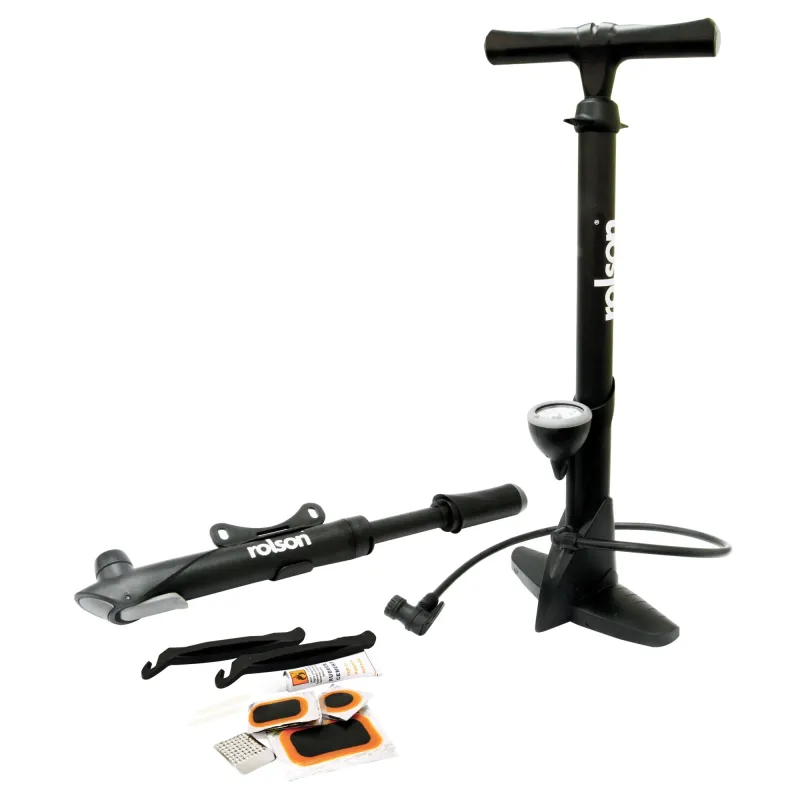 2 Piece Bicycle Pump & Repair Kit Home & Workshop