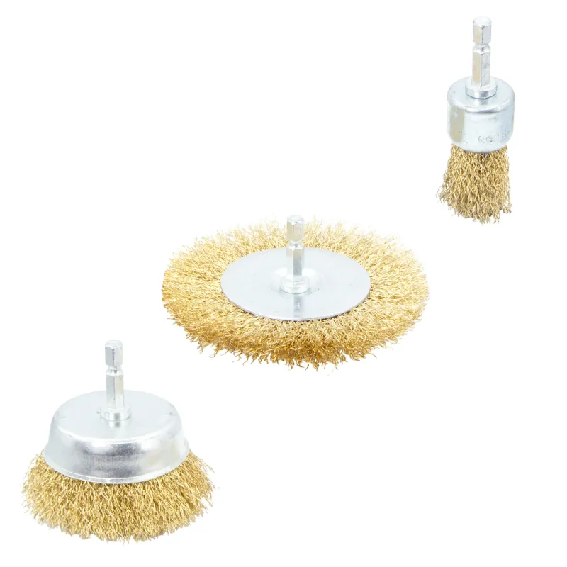 3 Piece ¼" Hex Shank Wire Brush Place Compatible DeWALT Batteries