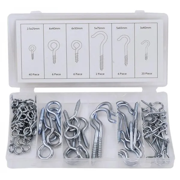 80 Piece Hook & Eye Bolt Asst Drywall Installation