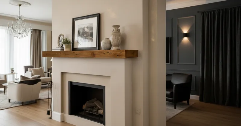 Planed and Sanded Reclaimed Barn Wood Fireplace Mantel - 3x8