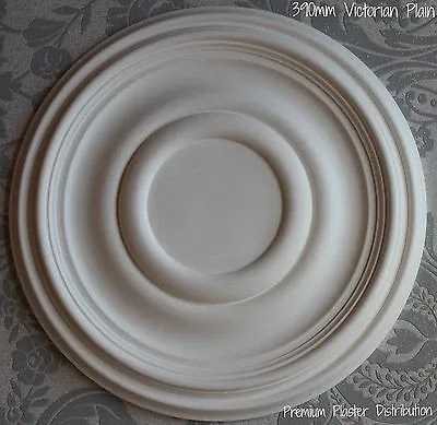 Plaster Ceiling Rose Plain Traditional Victorian Design 390 mm / 15" Hand Produced
