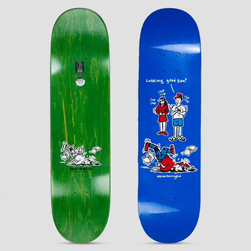 Polar 8.5 Aaron Herrington Looking Great Son Skateboard Deck Blue
