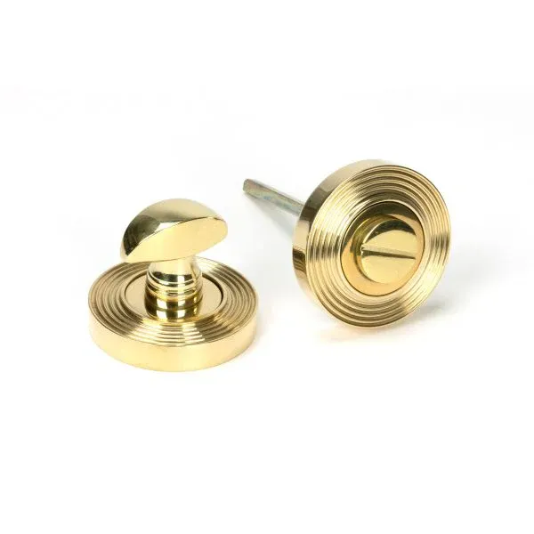 Polished Brass Round Thumbturn Place (Beehive) | From Anvil