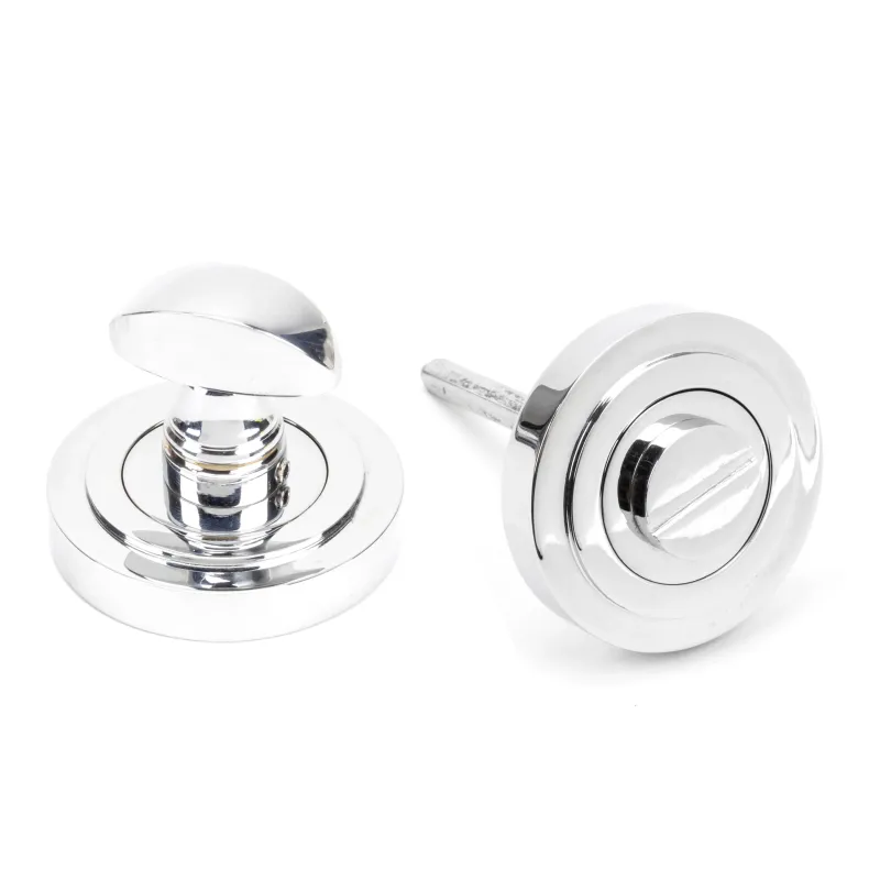 Polished Chrome Round Thumbturn Place (Art Deco) | From Anvil