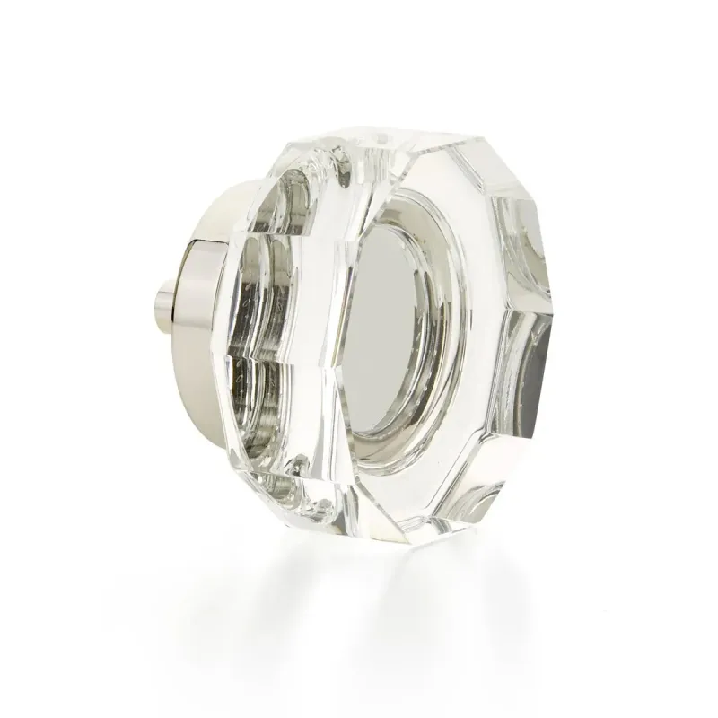 Polished Nickel Generous City Lights 1-3/4" Multi-Sided Glass Knob