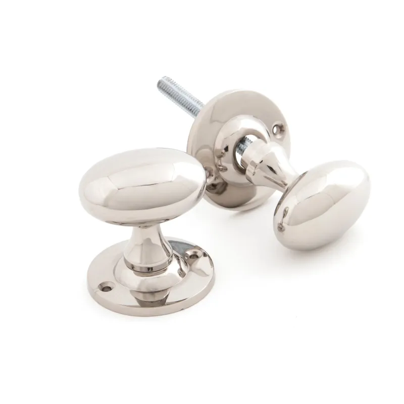 Polished Nickel Oval Mortice/Rim Knob Adjust | From Anvil