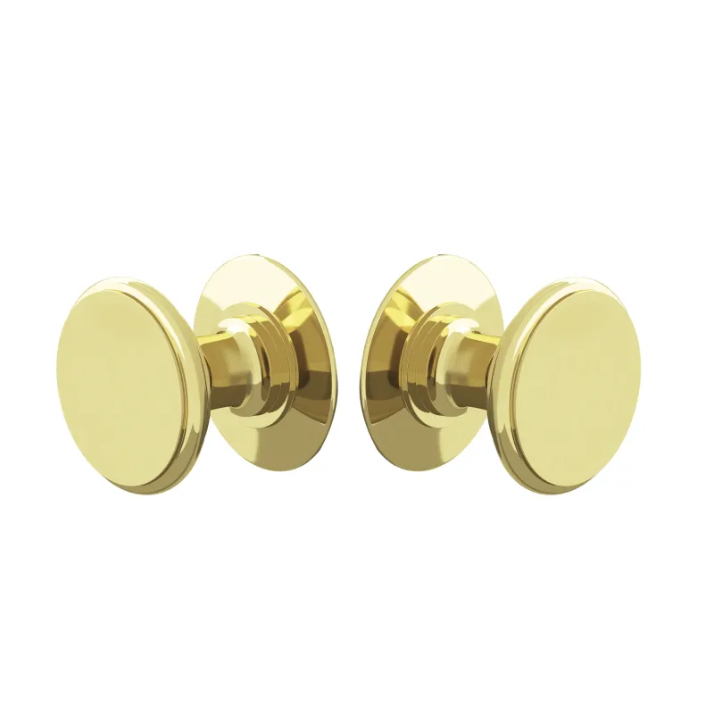 Polished Unlacquered Warm alloy "Penny" Round Glass Shower Knob