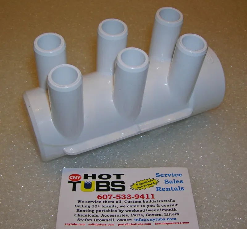 6 port 3/4 inch Barb X 1-1/2 inch PVC Manifold Dead End 40-Piece Bit Set