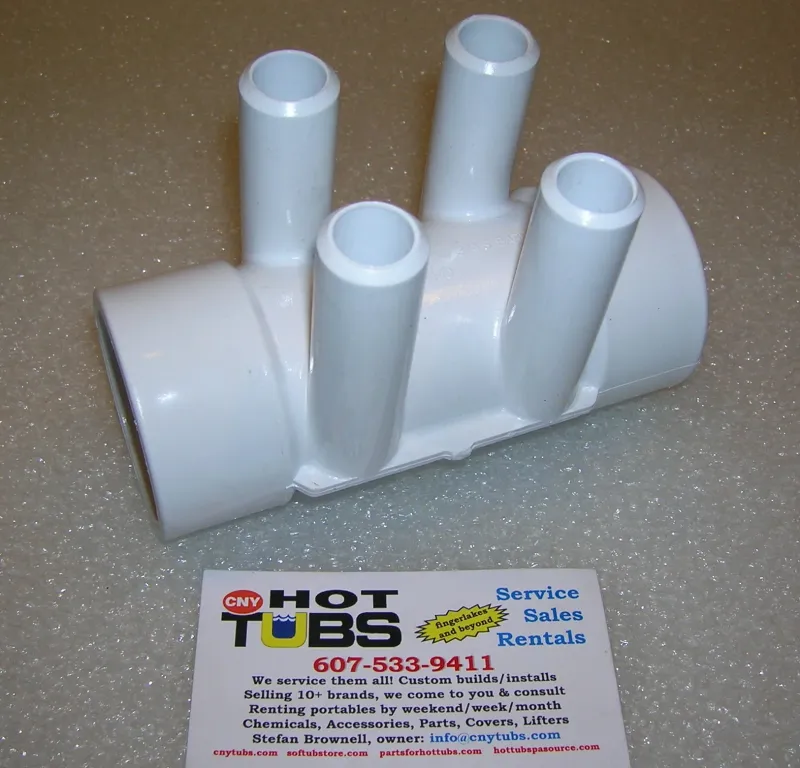 4 port 3/4 inch Barb X 1-1/2 inch PVC Manifold Easy Installation