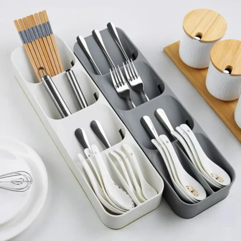 Porta Talheres de Gaveta Brushed Nickel