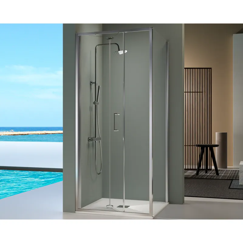 Porte de douche pliante PRISMA Brushed Nickel