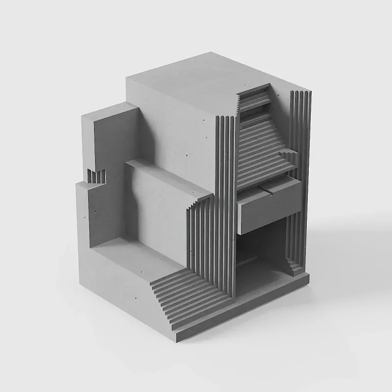 Precision Afralia™ Concrete Home Decoration: Brian Family Cemetery Model Living Room Stationary.