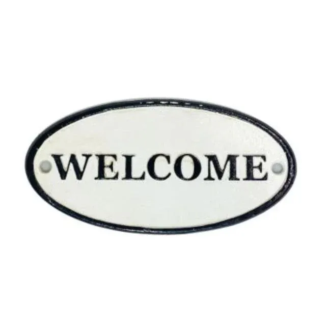 Precision Welcome Oval Cast Iron Sign