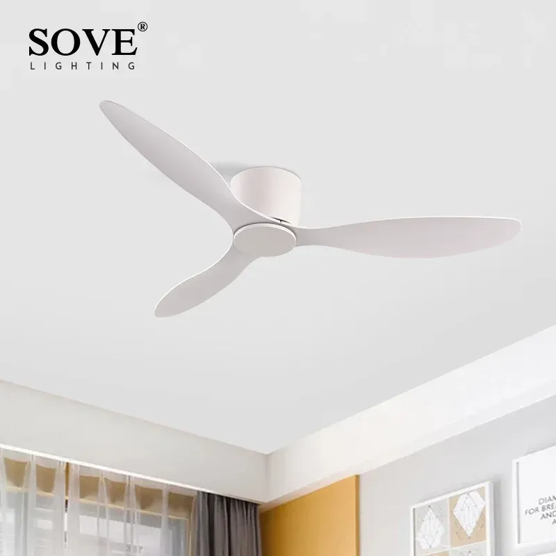 Premium Quality Afralia™ 6-Speed DC Motor Ceiling Fan Remote Control 17CM Low Floor Loft Decorative Fan