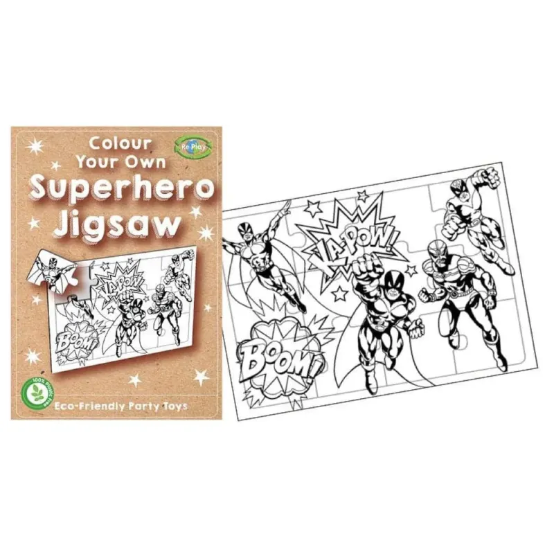 Premium Quality Colour Your Own Superhero Eco Jigsaw