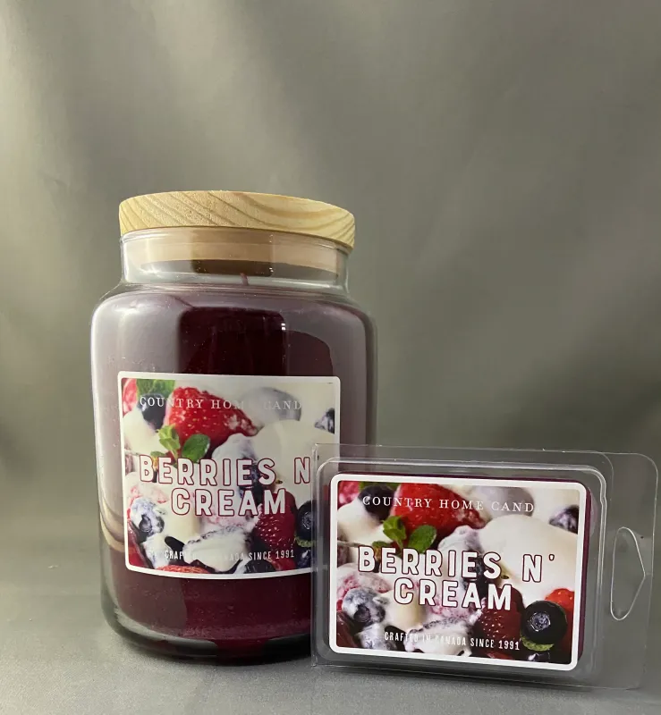 Premium Quality Country Home Berries N Cream Candle and Wax Melts