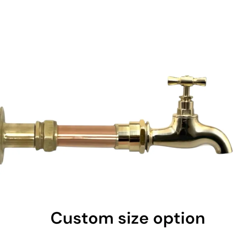 Premium Quality Customized Size Vintage Style Copper and Brass Wall Mounted Kitchen Tap