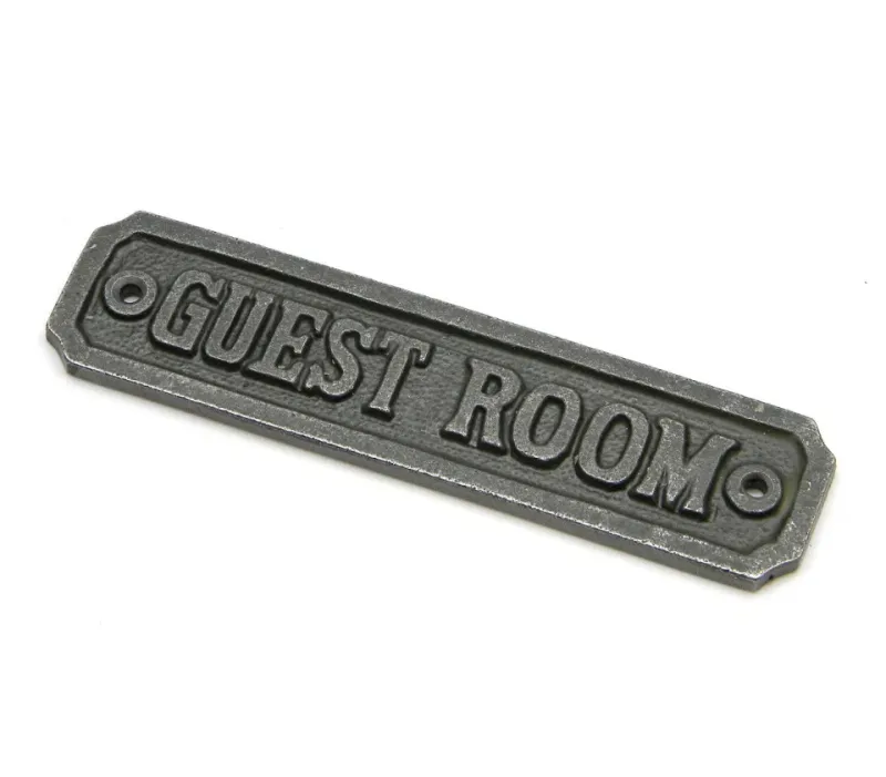 Premium Quality Guest Room Cast Iron Door Wall Sign Old-style Retro Style