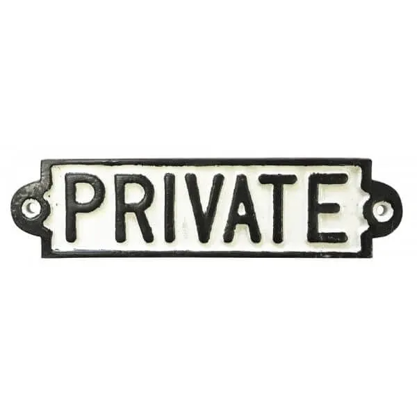 PRIVATE Cast Iron Sign Work Light